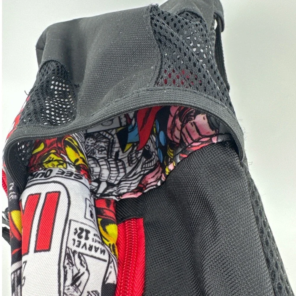 Marvel Comics Avengers Kids Backpack Black Red Comic Book Print
